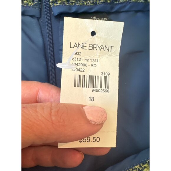 Lane Bryant Blue and Green Pencil Skirt - Picture 5 of 9